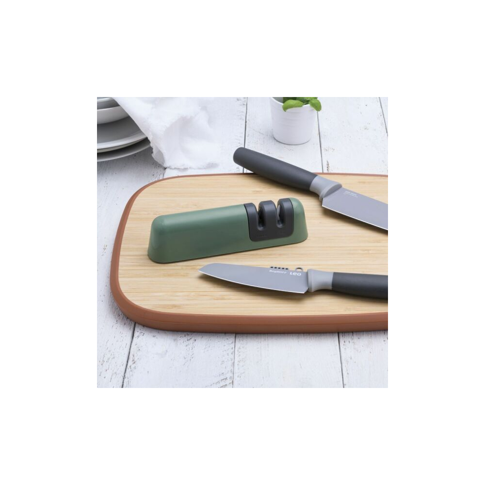 Ascuțitor de cuțite Leo, ABS, Ceramică, Verde