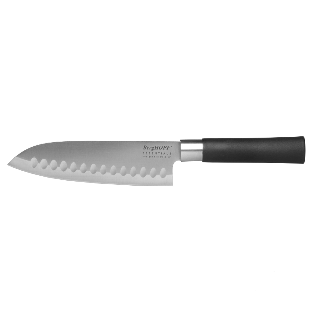 Cuțit Santoku Orient, 17 cm, mâner PP, Oțel, Argintiu/Negru